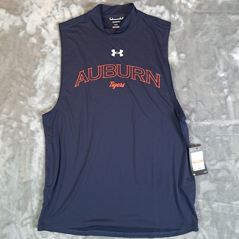 Under Armour Auburn Tigers Shirt Small Mock Tank Midnight Navy NWT MSRP $45